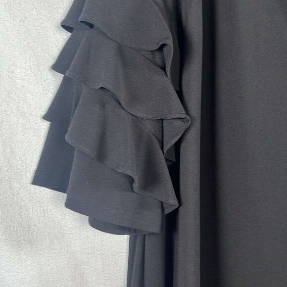 Gabby Skye Plus Size 20W Lil Black Dress Tiered Ruffle Sleeve Party Wedding Form - Picture 3 of 9